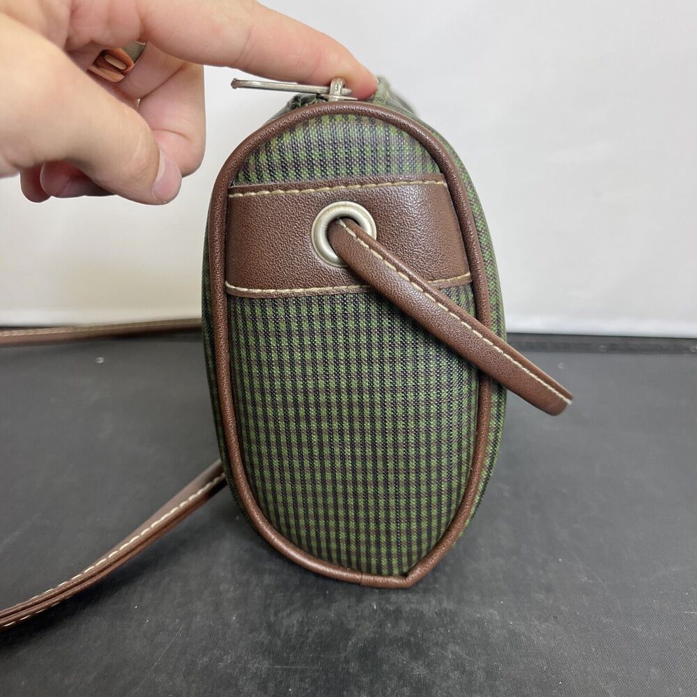 Vintage Esprit Crossbody Bag Plaid Green Brown Logo Purse Small FS Bnfts Charity - Picture 4 of 14